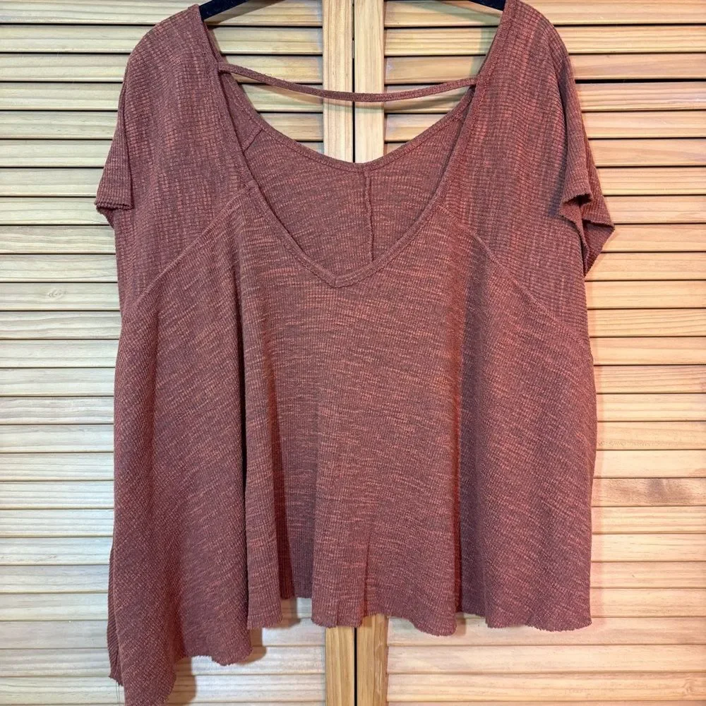 Free People Terracotta Knit Top XS